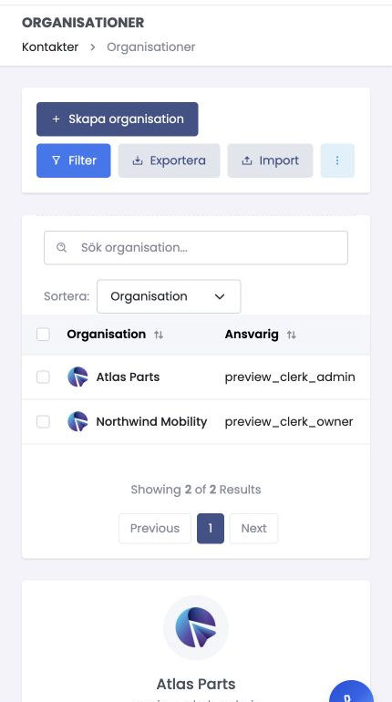 AIMIGA CRM customer overview